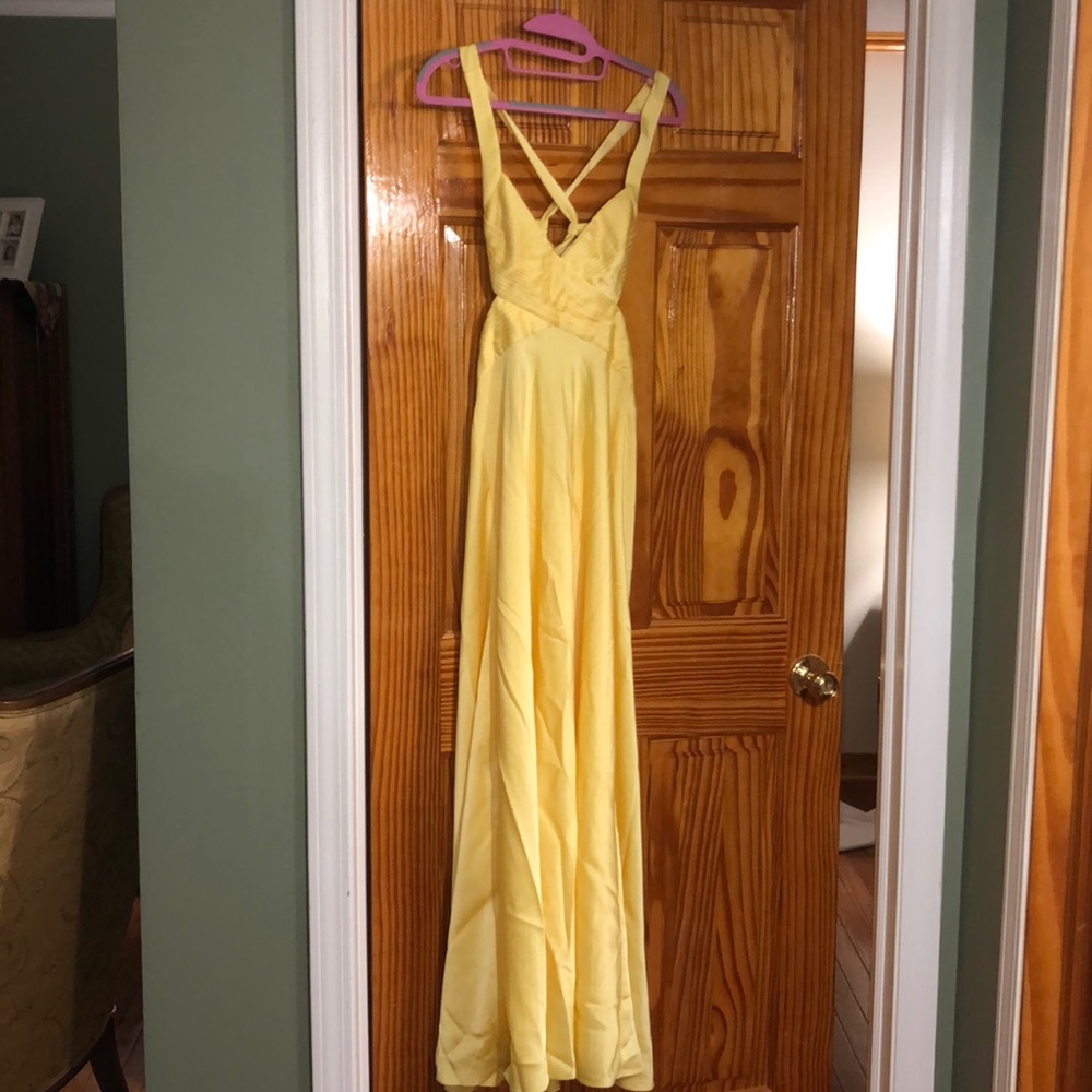 Yellow BCBG prom dress
